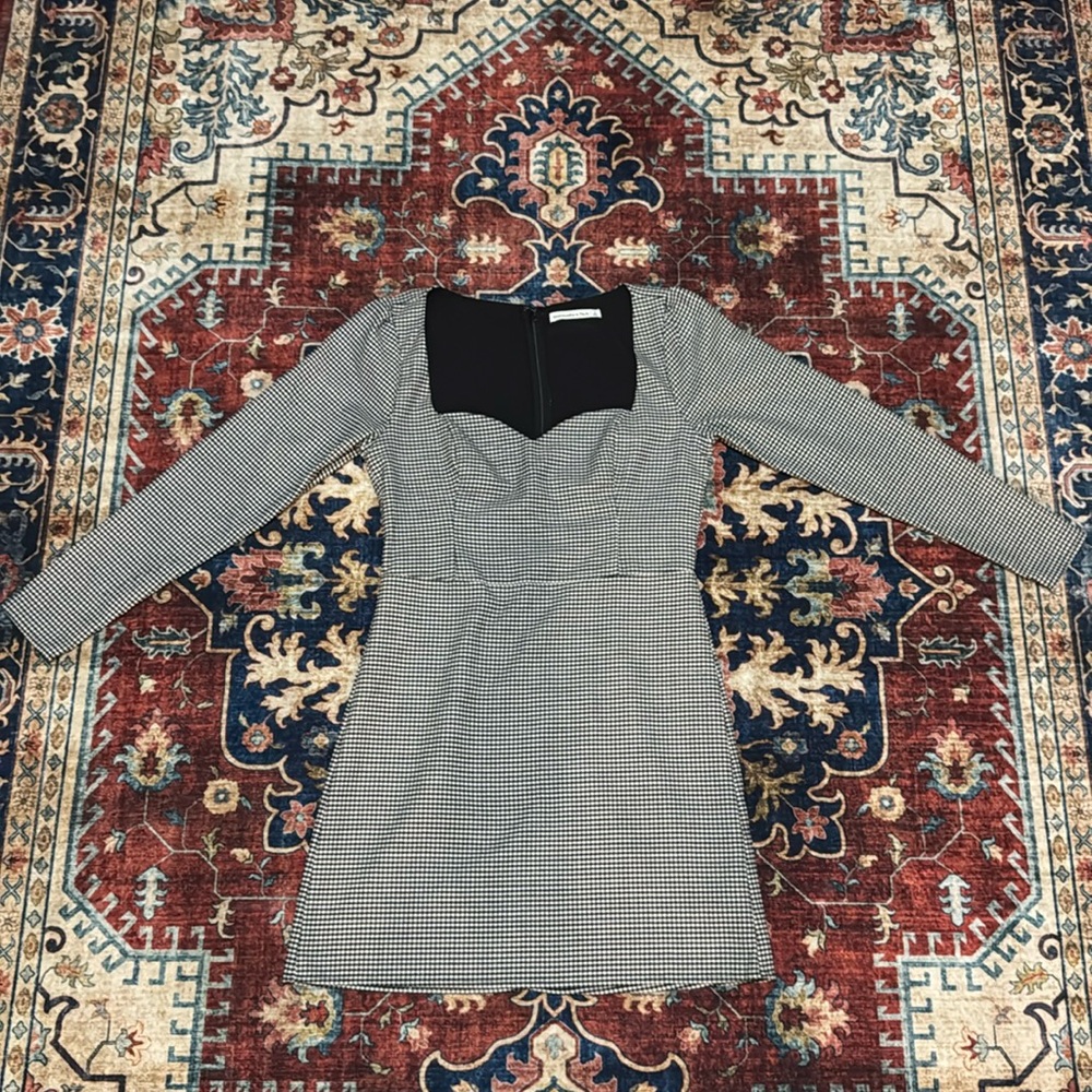 A&F sweetheart black and white houndstooth dress